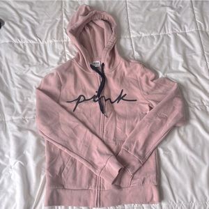 Pink Zip-Up With Lettering